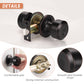 KNOBWELL Cylinder Ball Passage Keyless Indoor Door Knobs With Lock