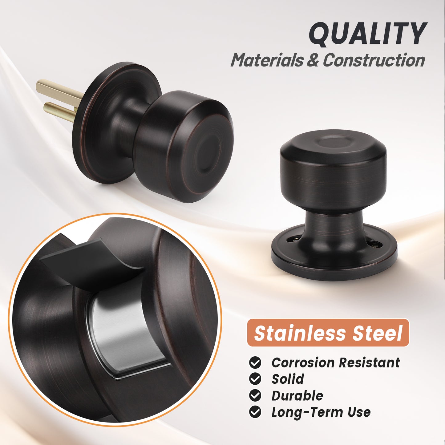 Cylinder Passage Door Knobs (No Lock) - DL610PS
