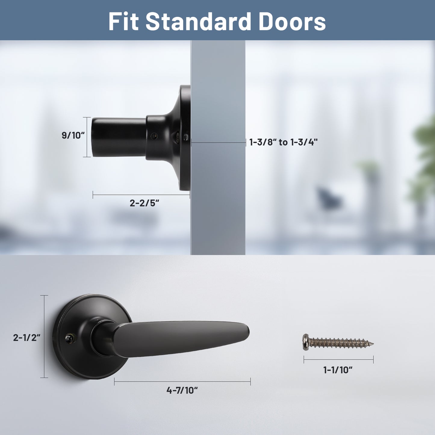 KNOBWELL Minimalist Single Dummy Door Levers (Pull Only) for interior doors- DL815DM