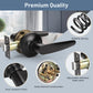 KNOBWELL Black Passage Interior Door Handle With Lock for House Design