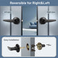 KNOBWELL Black Passage Interior Door Handle With Lock for House Design