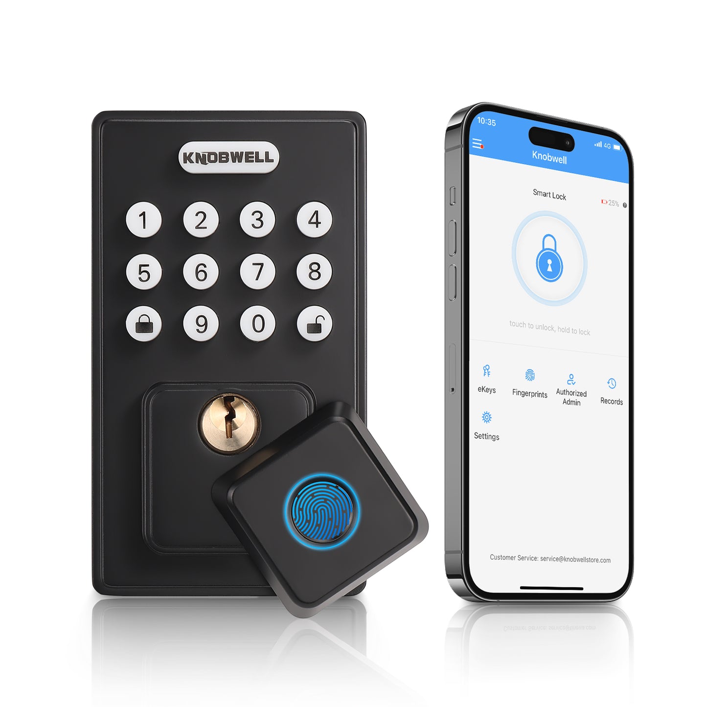 KNOBWELL Smart Lock Deadbolt for Front Door, Fingerprint Keyless Entry Door Lock