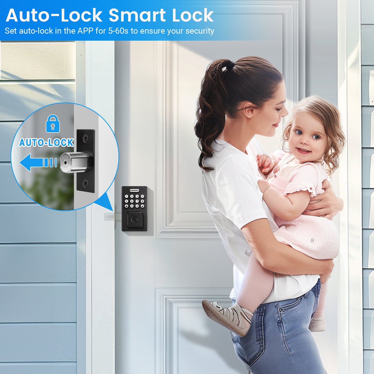 KNOBWELL Smart Lock Deadbolt for Front Door, Fingerprint Keyless Entry Door Lock