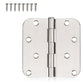 Satin Nickel Door Hinges 4" x 4" with 5/8"