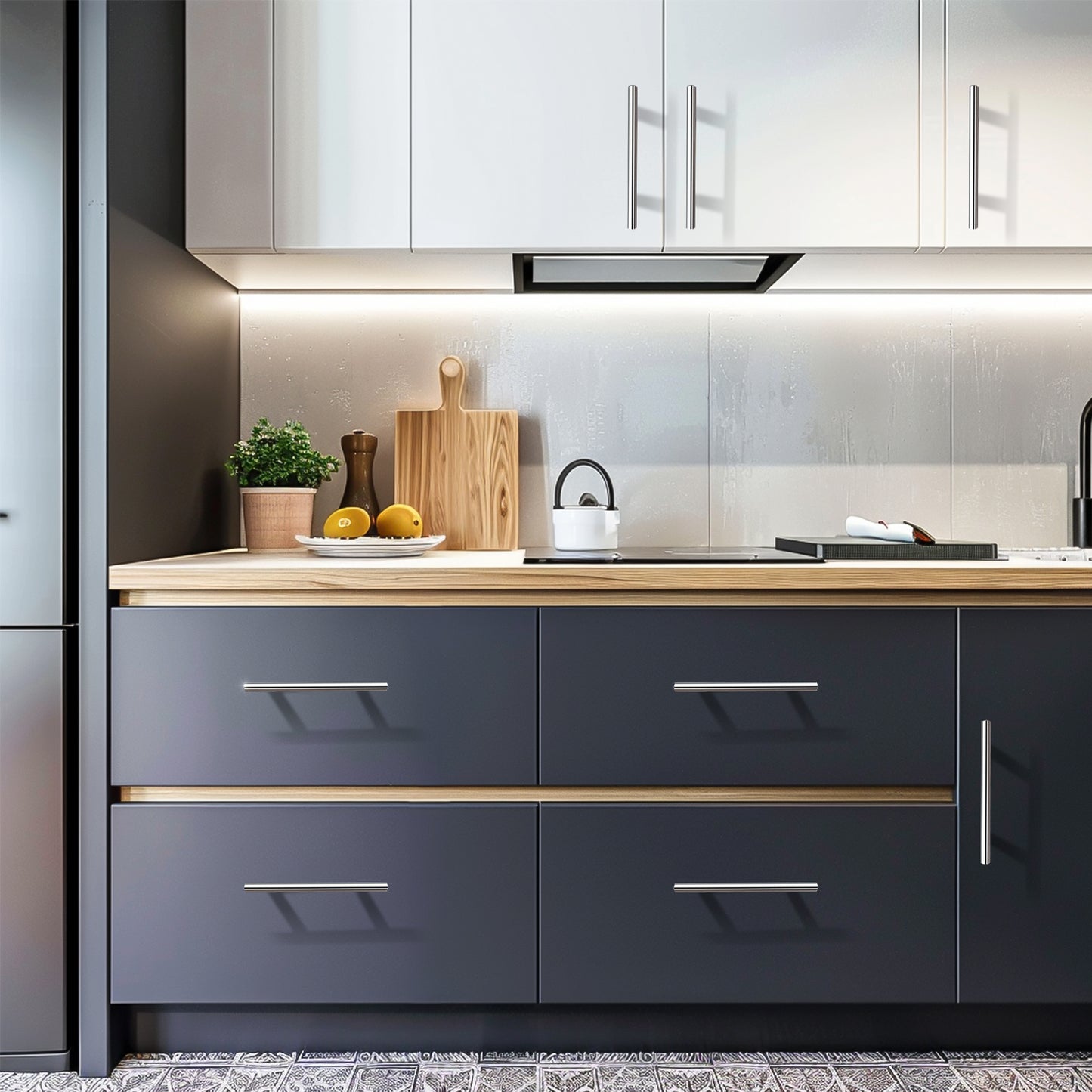 KNOBWELL Stainless Steel Modern Cabinet Handles for Kitchen Cupboards/Drawers-PD201HSS