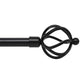3/4" Inch Black Cafe Curtain Rods with Twisted Cage Finials