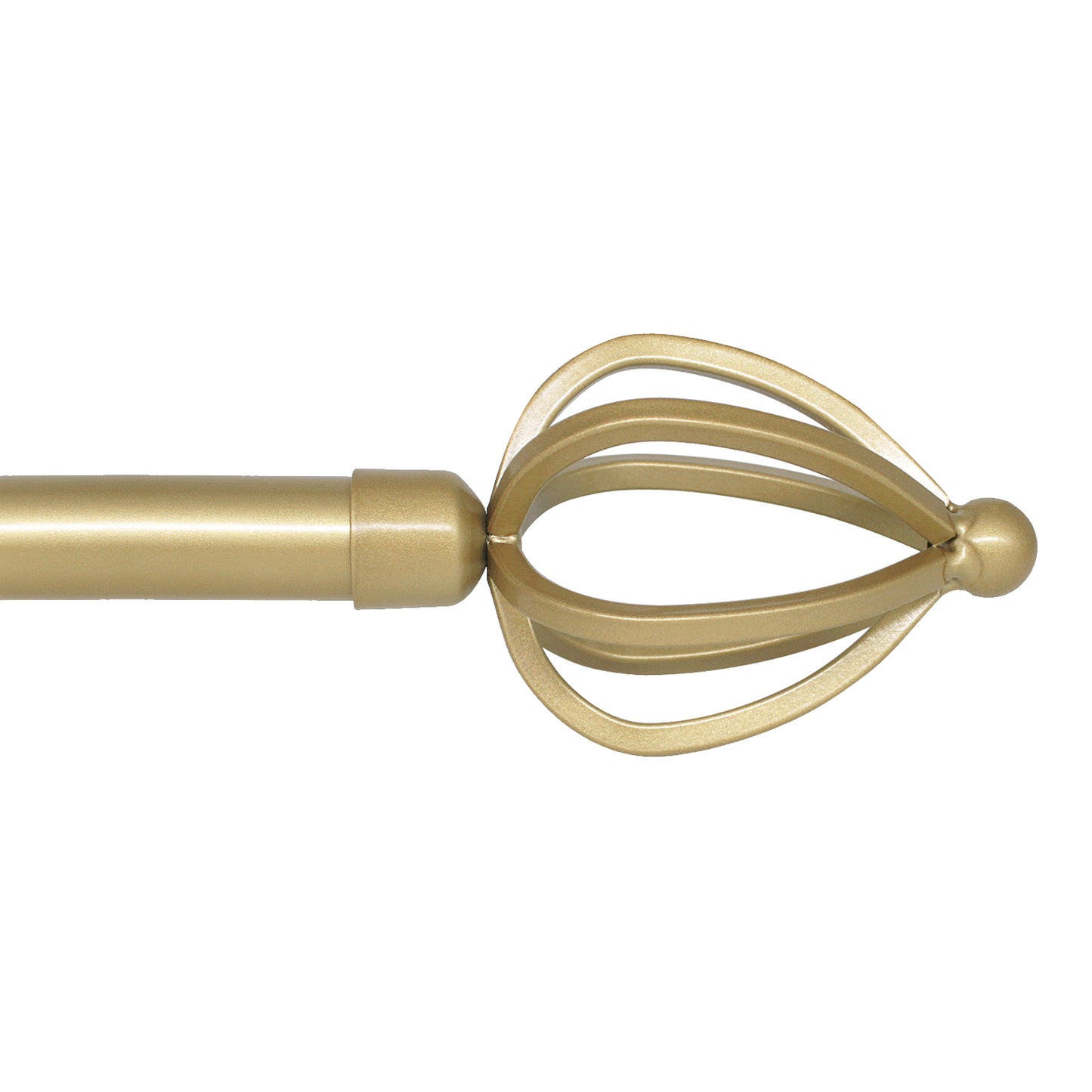 3/4 Inch Golden Curtain Rod Set with Cage Finials , 22 - 48 Inch