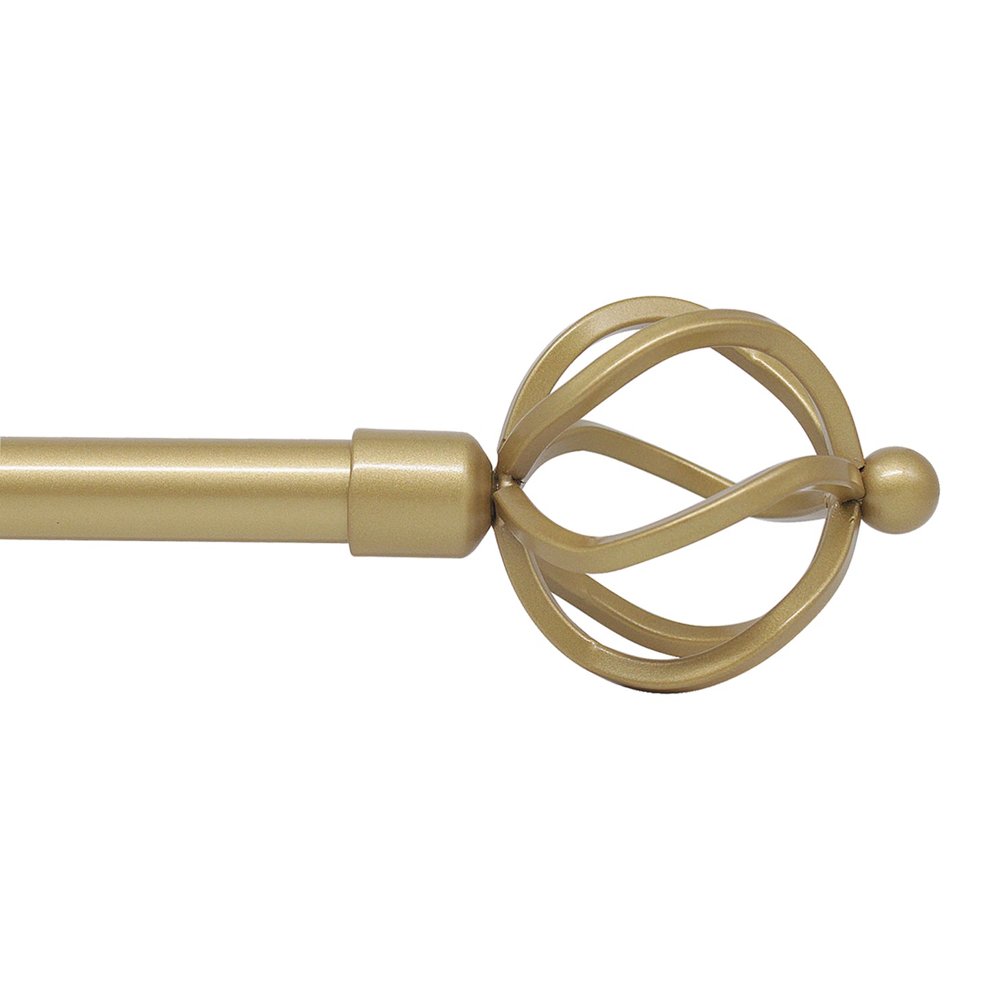 3/4 Inch Golden Curtain Rod Set Diameter 22-42 Inch, Twisted Cage Finials