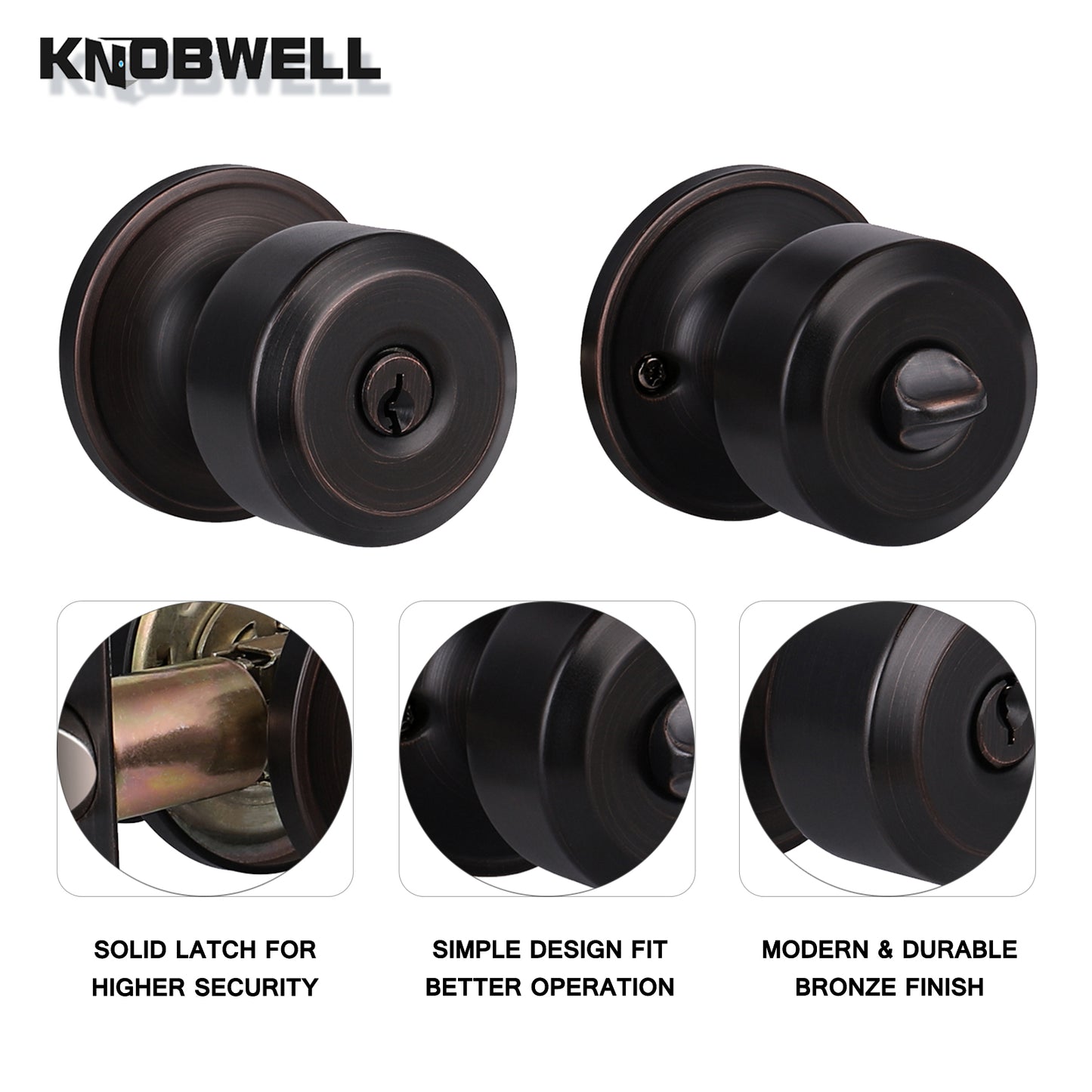 Cylinder Keyed Entry Door Knobs (Keyed Alike) - DL610ETC