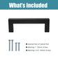 Matte Black Square Cabinet Pulls Stainless Steel Modern Handles for Kitchen Cupboards/Drawers (2-1/2'' - 12-3/5'') - PDDJS12HBK