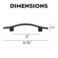 Wave Style Black/Bronze Kitchen Cabinet Handles, Modern Dresser Drawer Pulls - Hole Spacing for 3'' - PD840