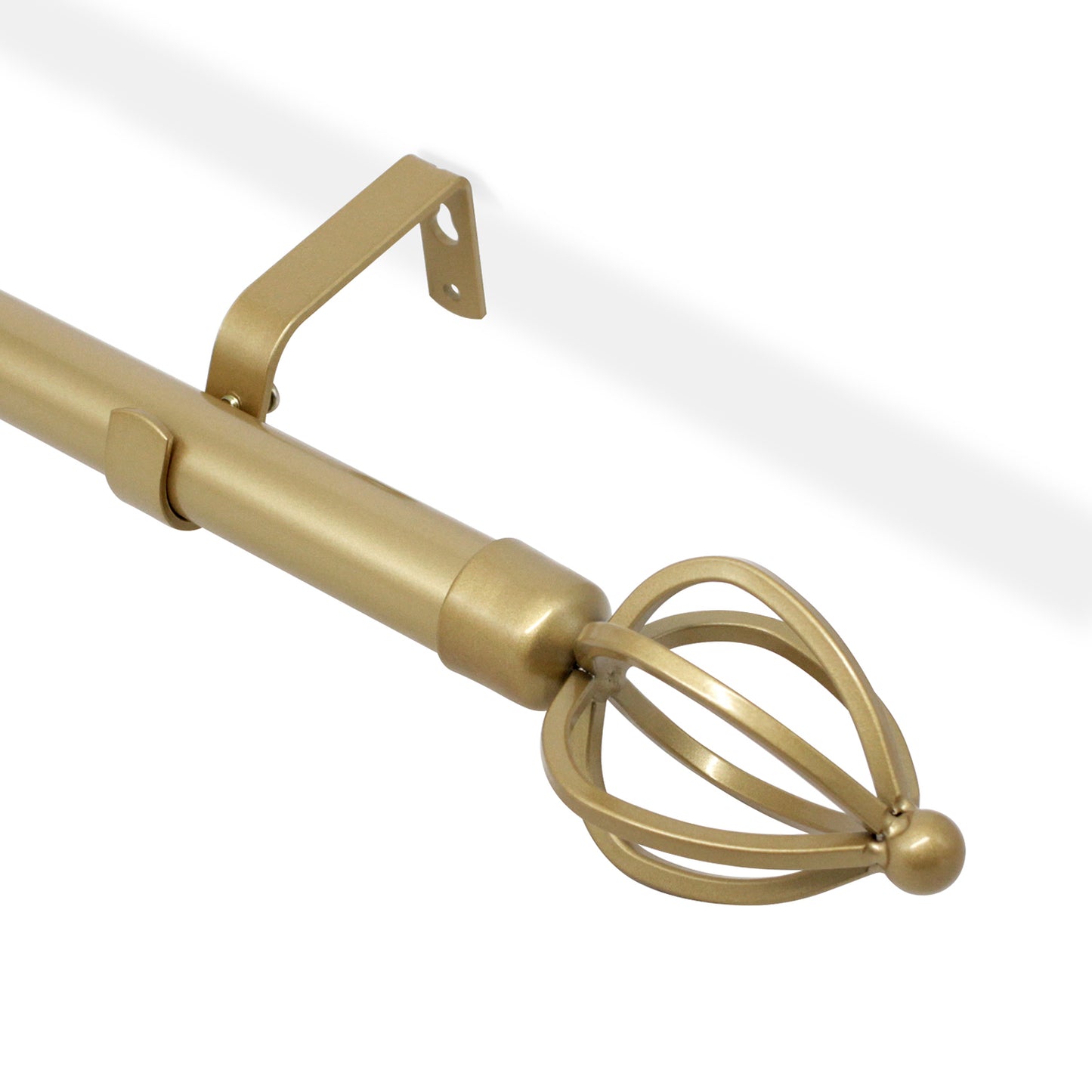 3/4 Inch Golden Curtain Rod Set with Cage Finials , 22 - 48 Inch