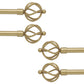 3/4 Inch Golden Curtain Rod Set Diameter 22-42 Inch, Twisted Cage Finials