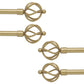 1 Inch Golden Curtain Rod Set Diameter with Twisted Cage Finials, 22-42 Inch