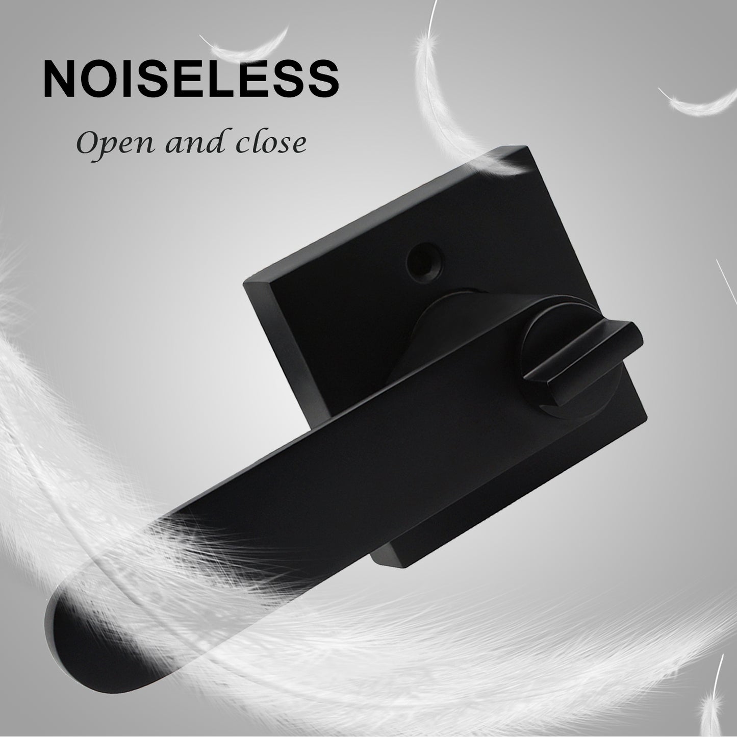 KNOBWELL Matte Black Heavy Duty Privacy Door Levers for Bed and Bath- DL03SBKBK