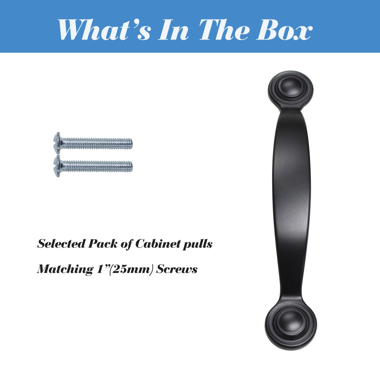 Wave Style Black Decorative Cabinet Pulls Kitchen/Drawer Handles with Round Foot - Hole Spacing for 3'' - PD82890BK76