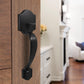 Double Side Door Handle (for Entrance and Front Door) Reversible for Right and Left Handed Doors Handle - Passage Function - Matte Black/Oil Rubbed Bronze - DL9850B2