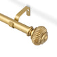 1" Empyrean Grace Golden Curtain Rod with Lantern Finials, 22-42 inches