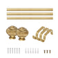 1" Empyrean Grace Golden Curtain Rod with Lantern Finials, 22-42 inches