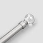 1 inch Satin Nickel Cafe Curtain Rod with Bubble Glass Ball Finials