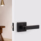 Craftsman Style Push Button Privacy Door Levers Modern Square Door Handle Knobs- DL01BK
