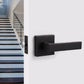 Craftsman Style Passage Door Levers (No Lock) Black Square Door Handles- DL01PS
