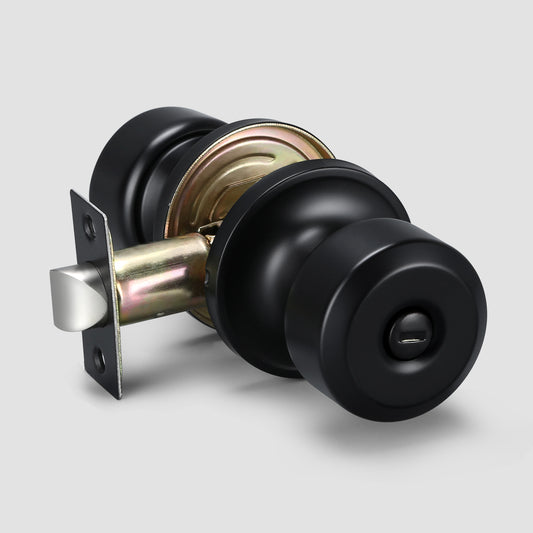 Cylinder Push Button Privacy Door Knobs - DL610BK