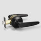 KNOBWELL Black Passage Interior Door Handle With Lock for House Design