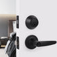 Double Keyed Minimalist Exterior Door Lever Lockset with Modern Cylinder Deadbolt Keyed Alike - DL815ET102BK