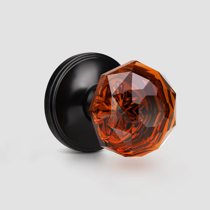 Steampunk Dark Brown Octagon Crystal Dummy Door Knobs - DLC03DBBKDM