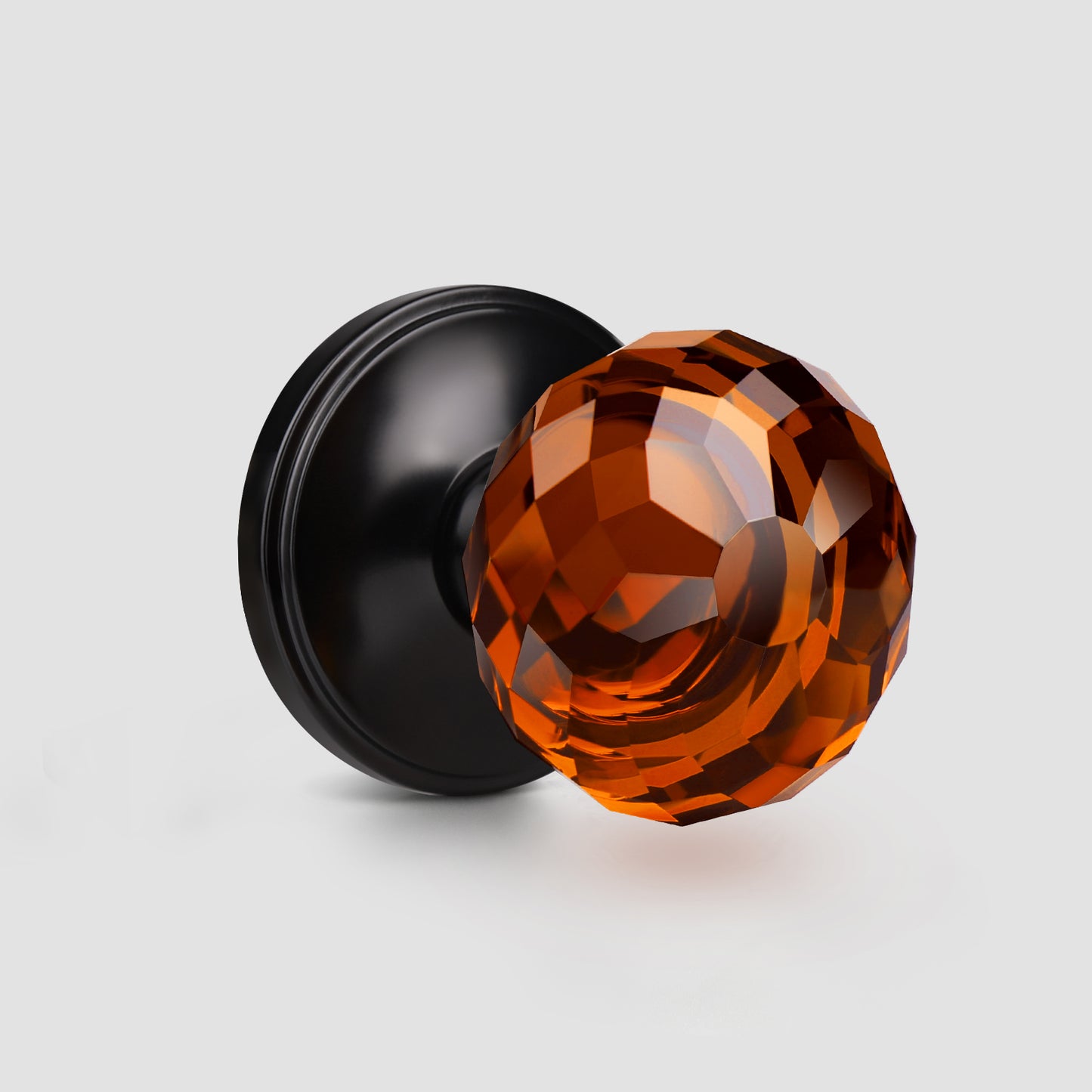 Steampunk Dark Brown Globe Faceted Crystal Dummy Door Knobs with Round Plate - DLC10DBBKDM
