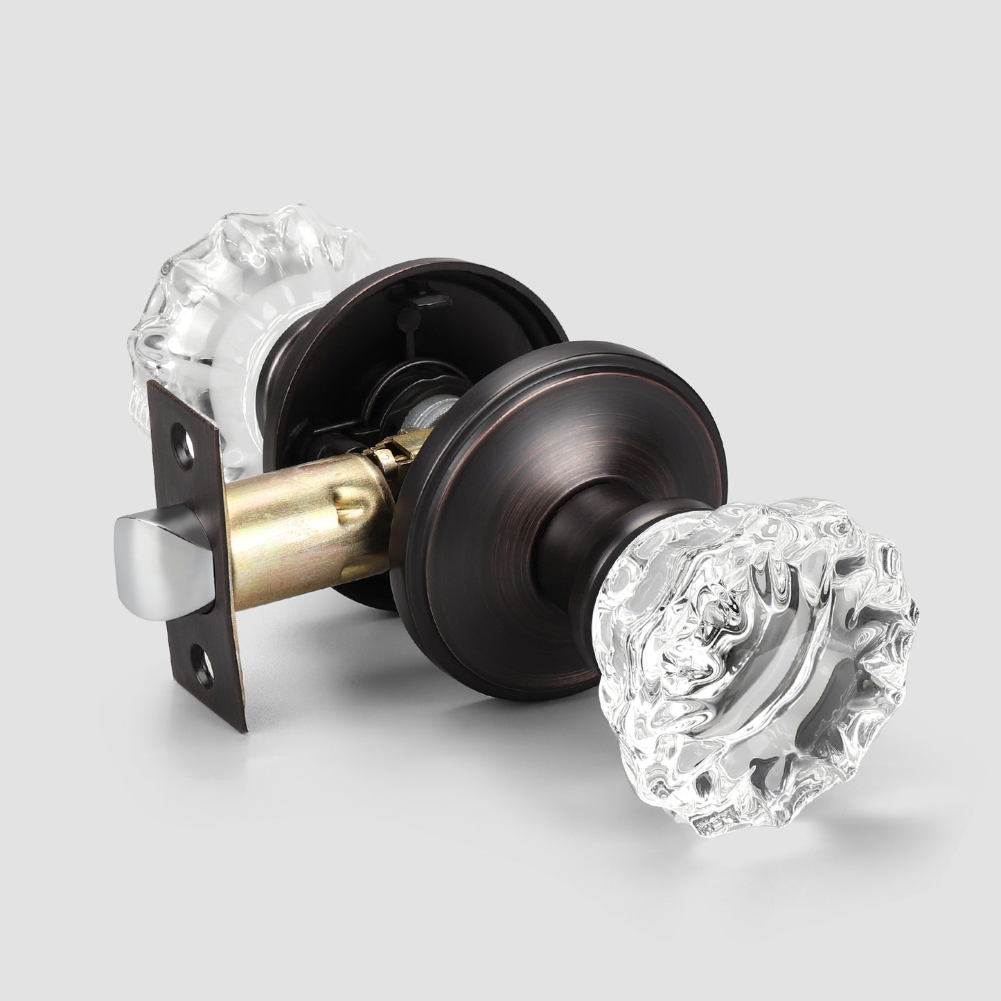 Modern Crystal Door Knobs with Classic Round Rosette - DLC20