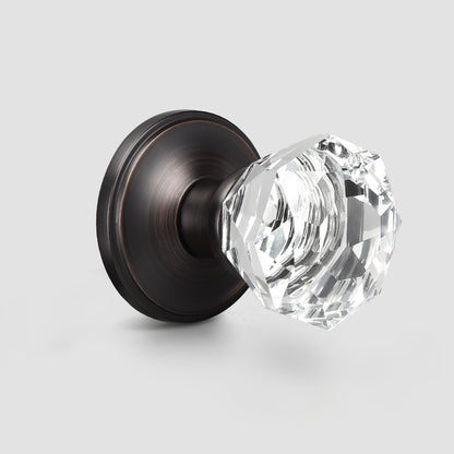 Providence Tulip Crystal Dummy Door Knob with Classic Plate Rosette - DLC2DM