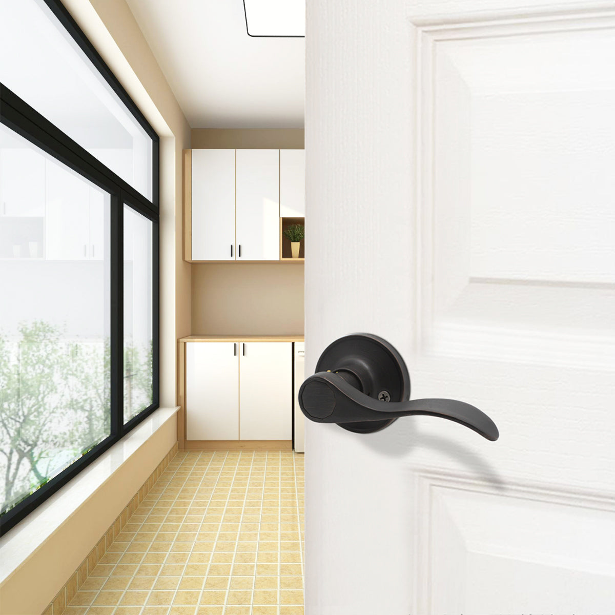 KNOBWELL Colonial Dummy Door Levers (Pull Only) for Hallway - DL12061DM